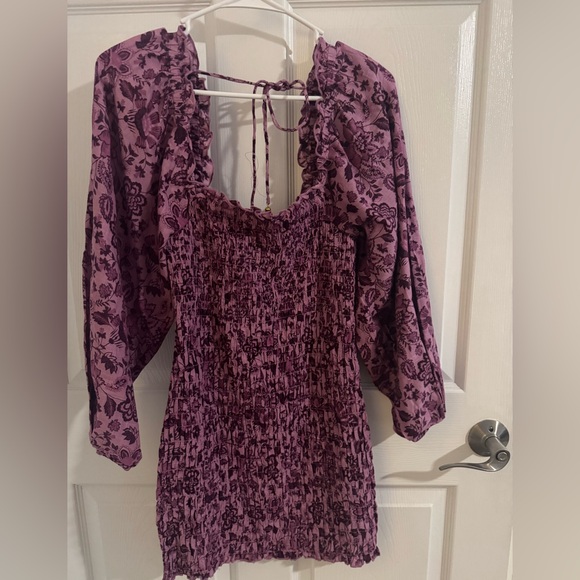 Free People Smock It To Me Mini Dress in Azalea Combo NWT SZ XS RT $148 - Picture 5 of 8